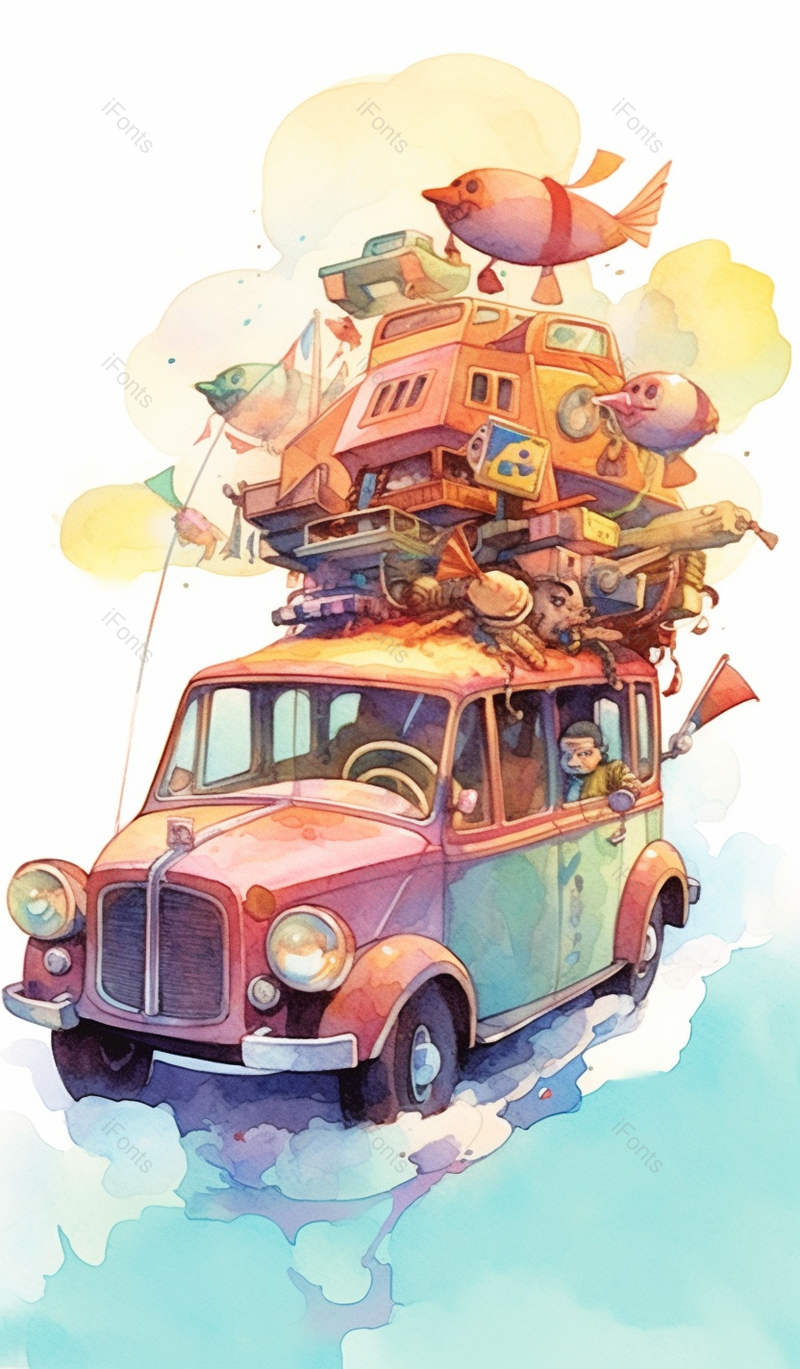 杂乱满载汽车重叠房屋搬家旅行创意插画,插画/手绘图,插画/手绘图库,插画/手绘图下载,插画/手绘